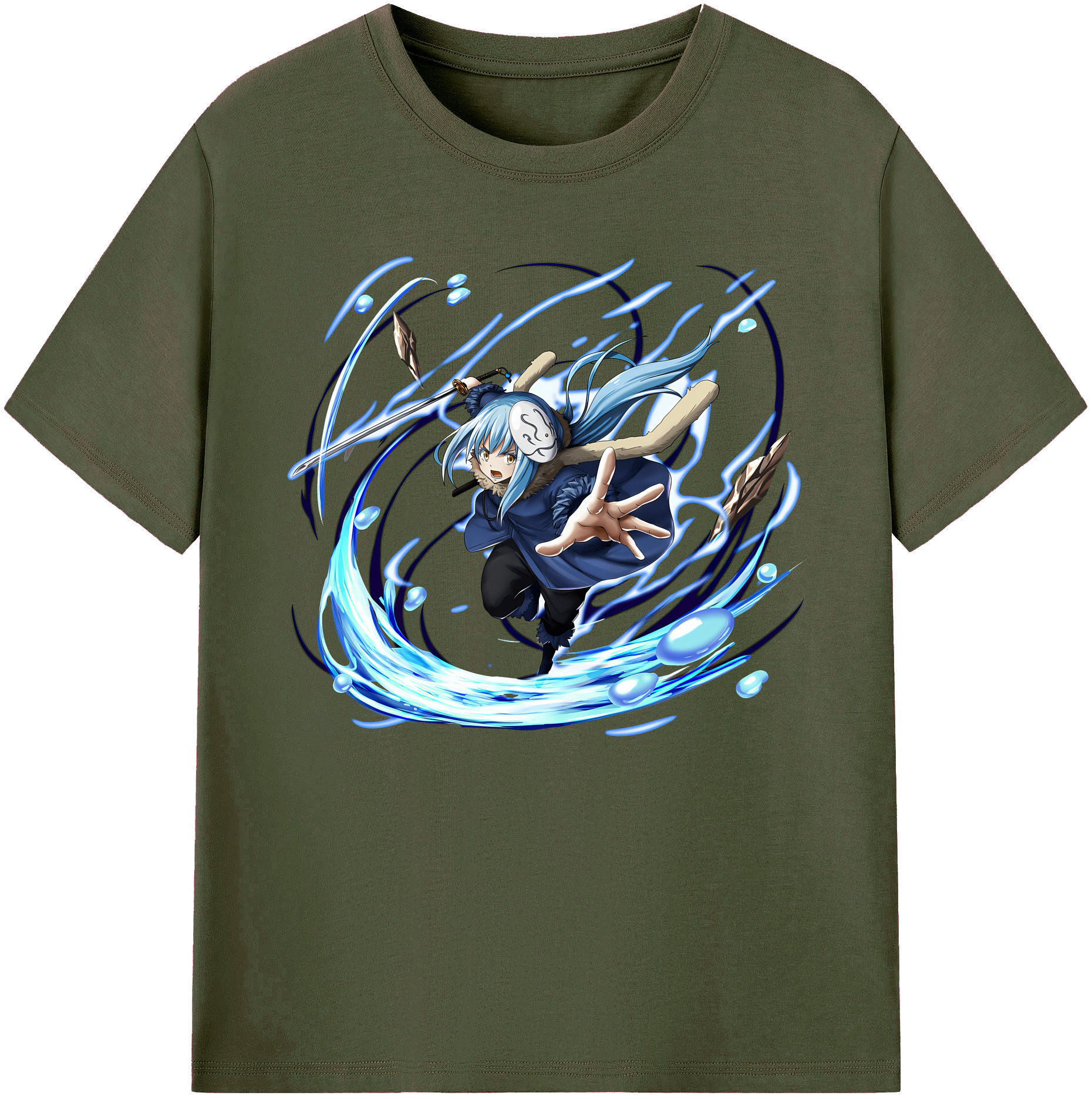 （画像用） 転スラ Regarding Reincarnated to Slime 綿100％ メンズ半袖Tシャツ｜肌触りやわらか＆通気性